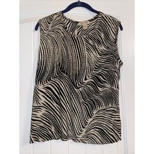Vintage Pleat Pleat by Rafael Women's Zig Zag Tank Top Large ripple smock